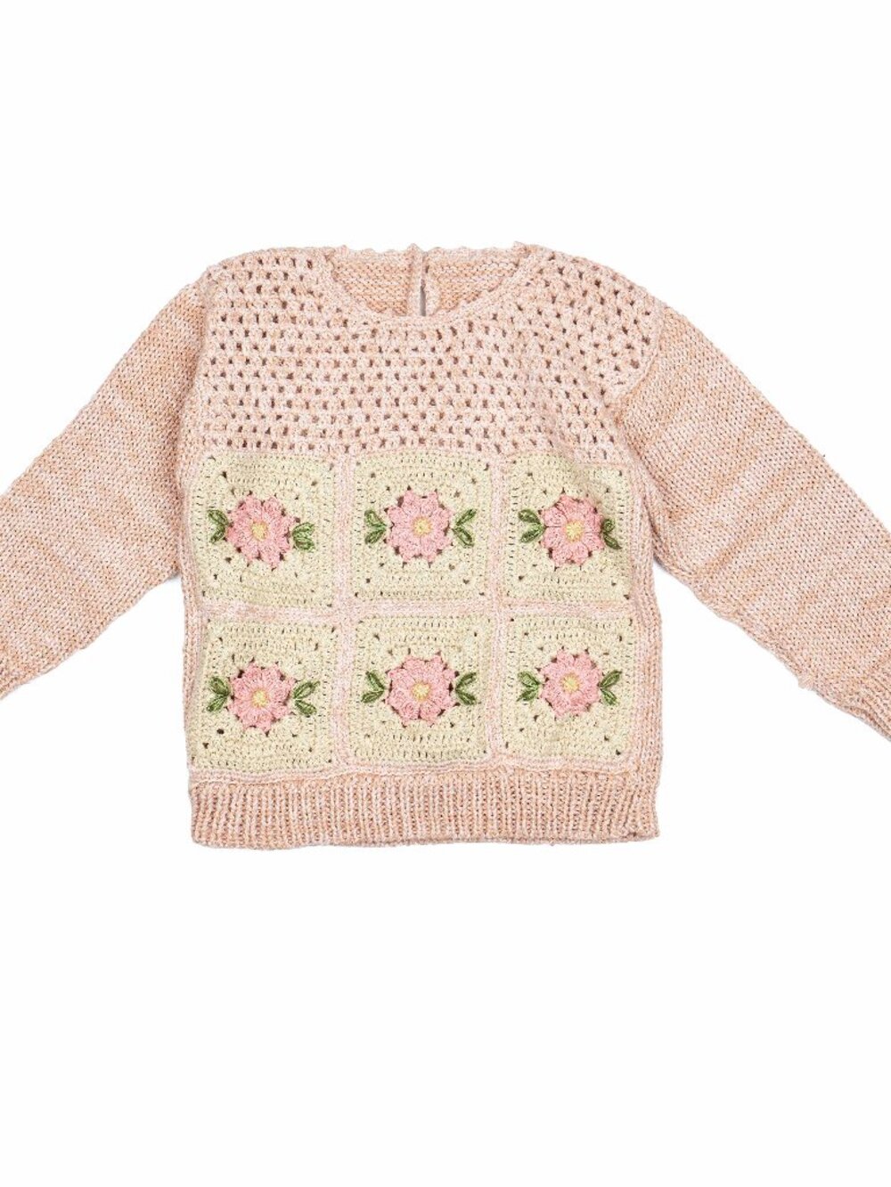 Wild Wawa Patchwork Sweater in Vintage Blush